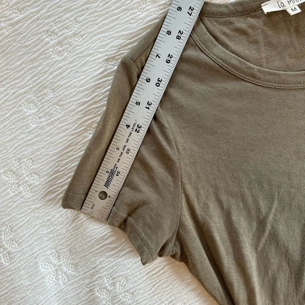 La Miel Summer Ruched Dress olive green size M NWOT - Picture 11 of 11